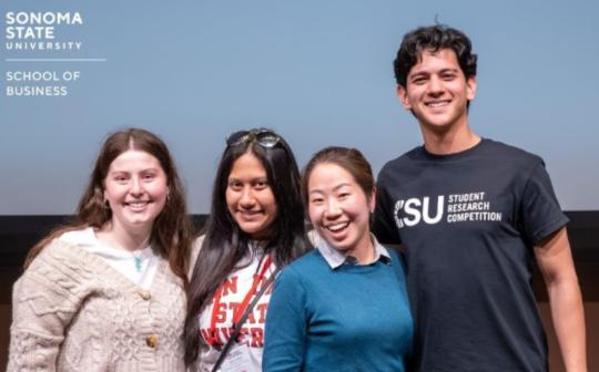  Photo of Business Students at CSU Student Research Competition