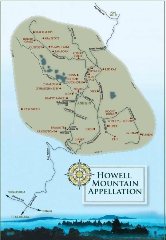 Howell Mountain AVA map