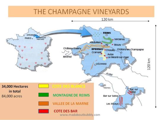 Champagne vineyards map